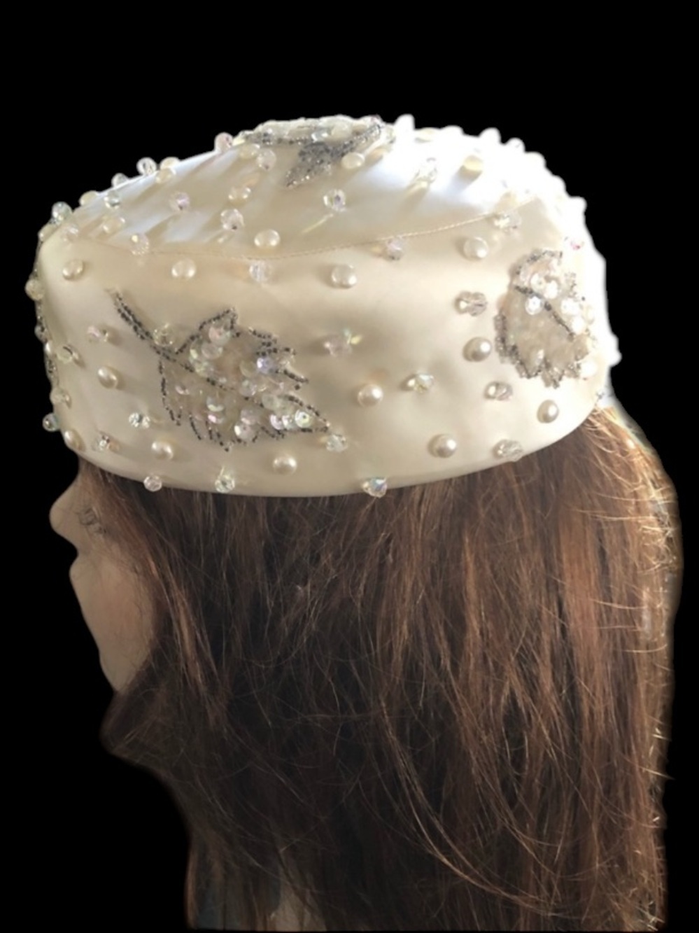 Vintage Satin Pillbox Hat